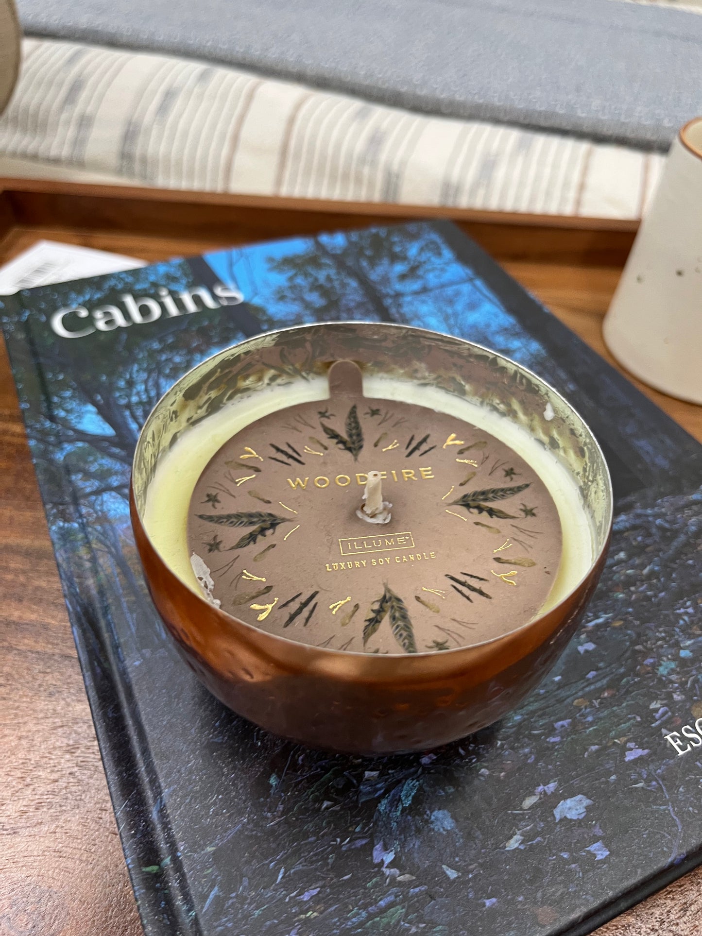 Woodfire Demi Iced Metal Candle