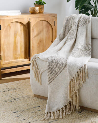 Beige Grey Prolo Throw