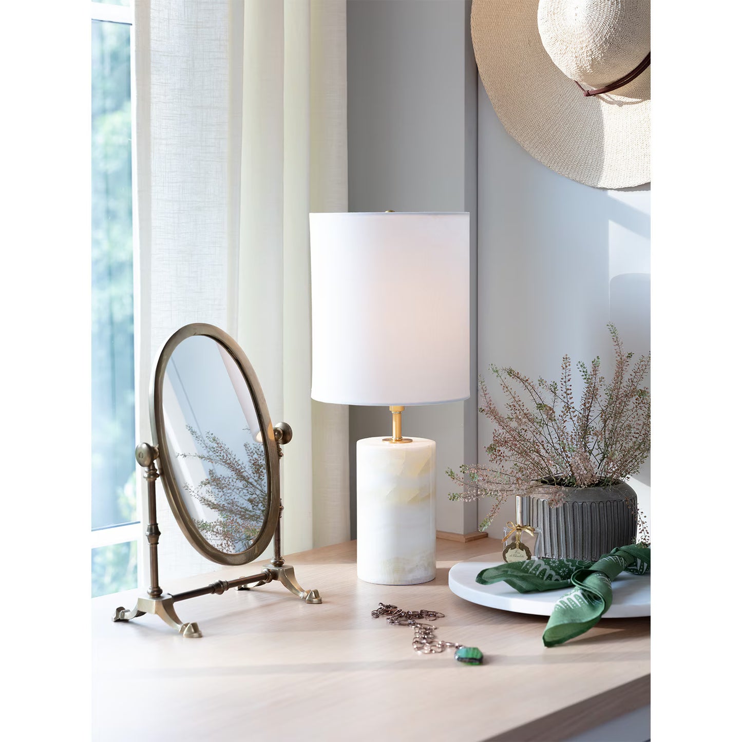 Jade & Brass Lamp