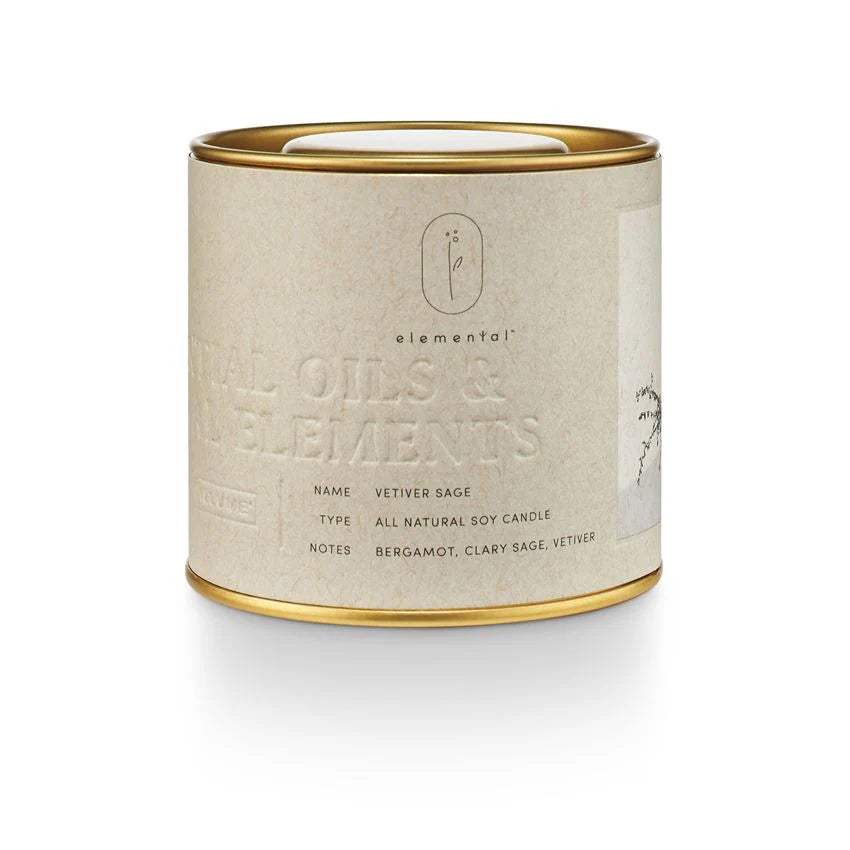 Vetiver Sage Tin Candle