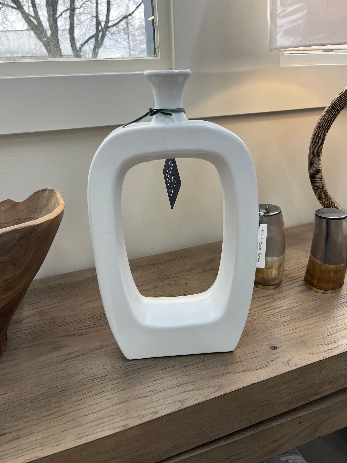 Oblong White Vase