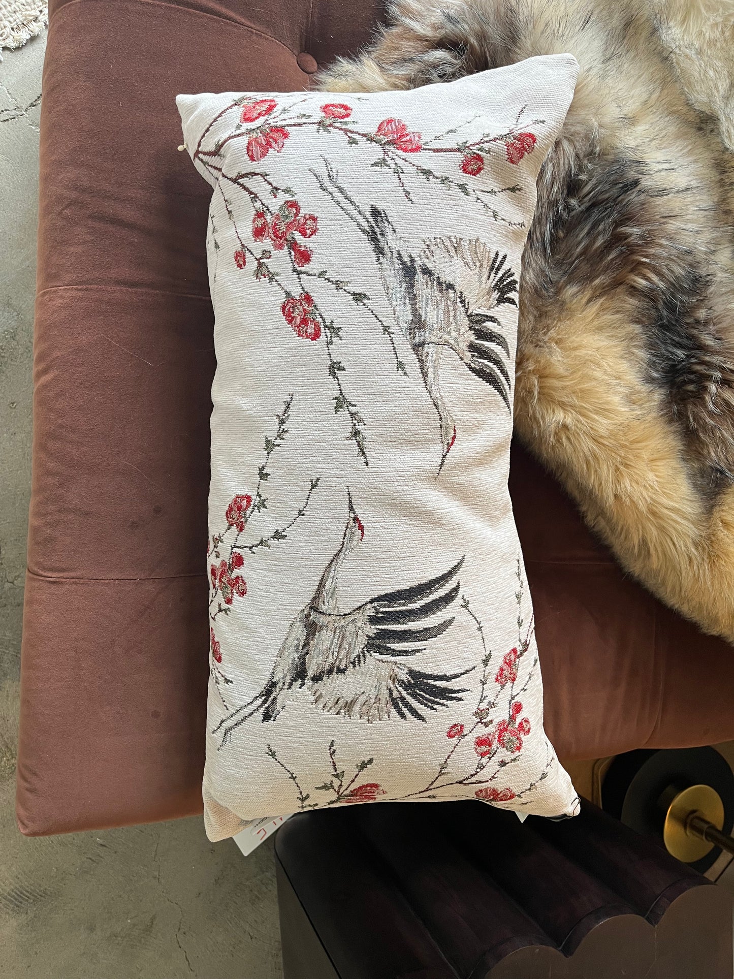 Crane Garden Lumbar Pillow