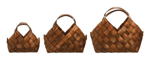 Woven Basket with Handles, Small