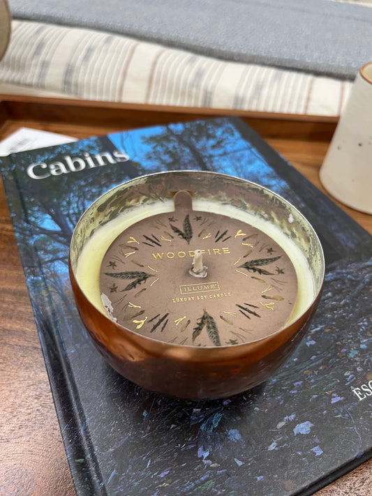 Woodfire Demi Iced Metal Candle