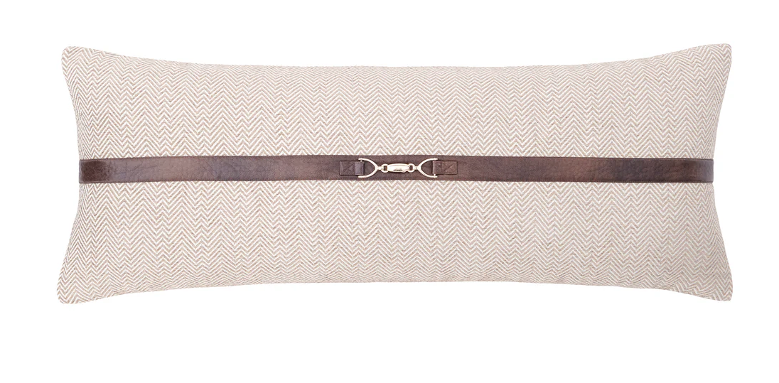 Herringbone Buckle Detailed Lumbar Pillow