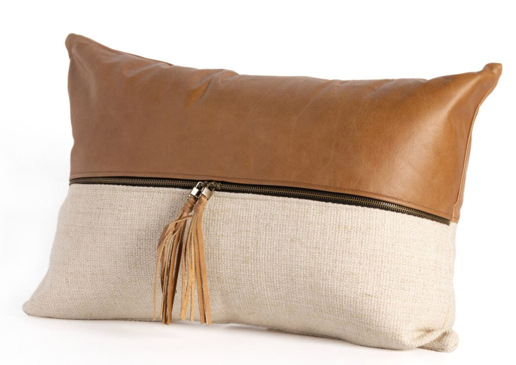 Leather & Linen Pillow