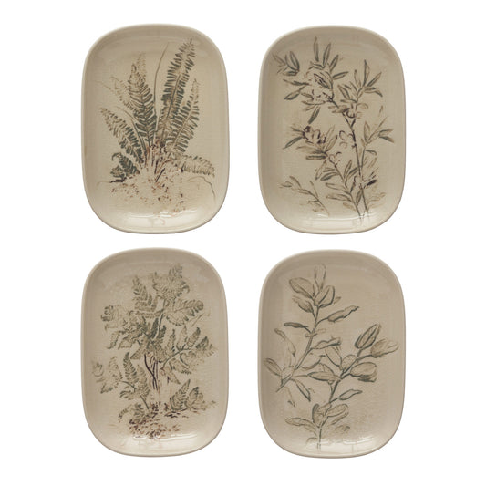 Debossed Stoneware Dish, 4 Styles (Each One Will Vary)