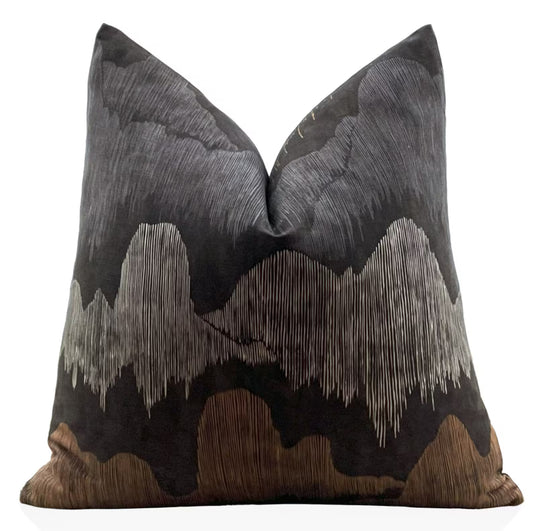 Cascadia Noir Pillow w/ Down Fill (18”x18”)