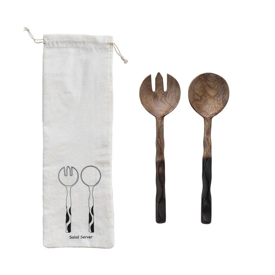 Mango Wood Salad Servers, Set of 2